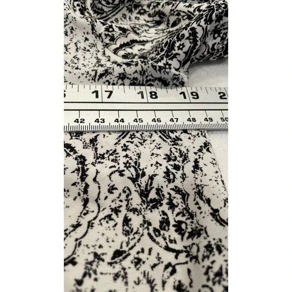 Pinkyotto Size S Black White Floral Damask Shift Dress Lace Trim Kimono Sleeve - Picture 6 of 8